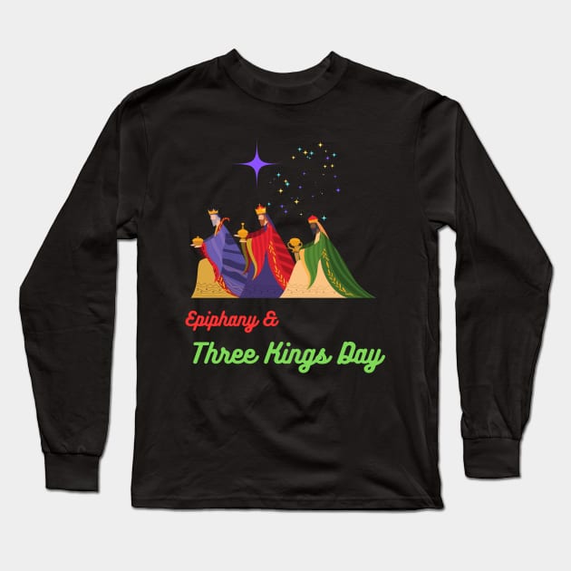 Epiphany and Three Kings Day Long Sleeve T-Shirt by smkworld